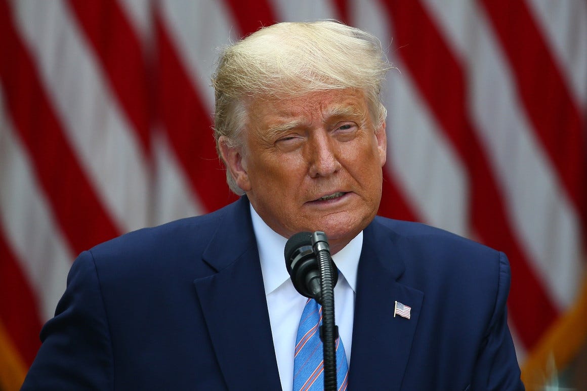 President Donald Trump speaking. 